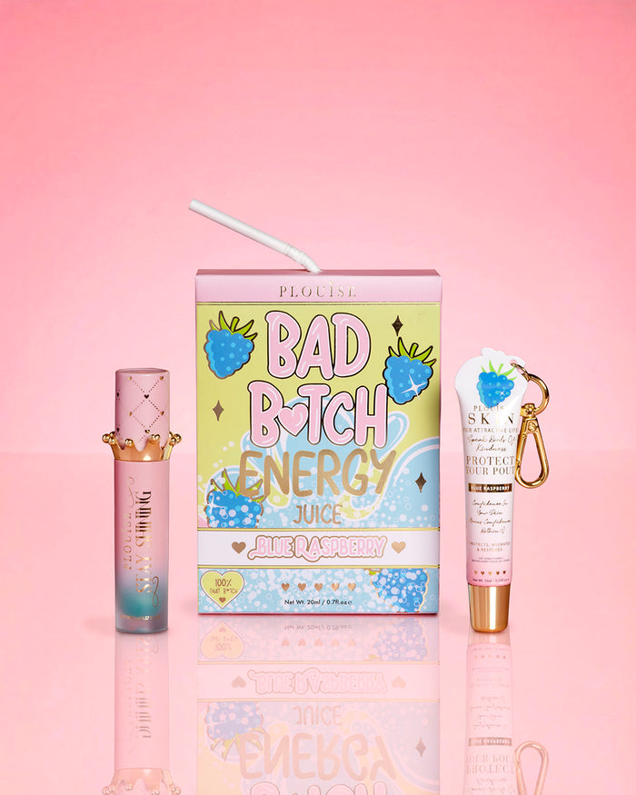 Balsam de buze Bad Bitch Energy și ulei de buze Duo - Zmeura albastră