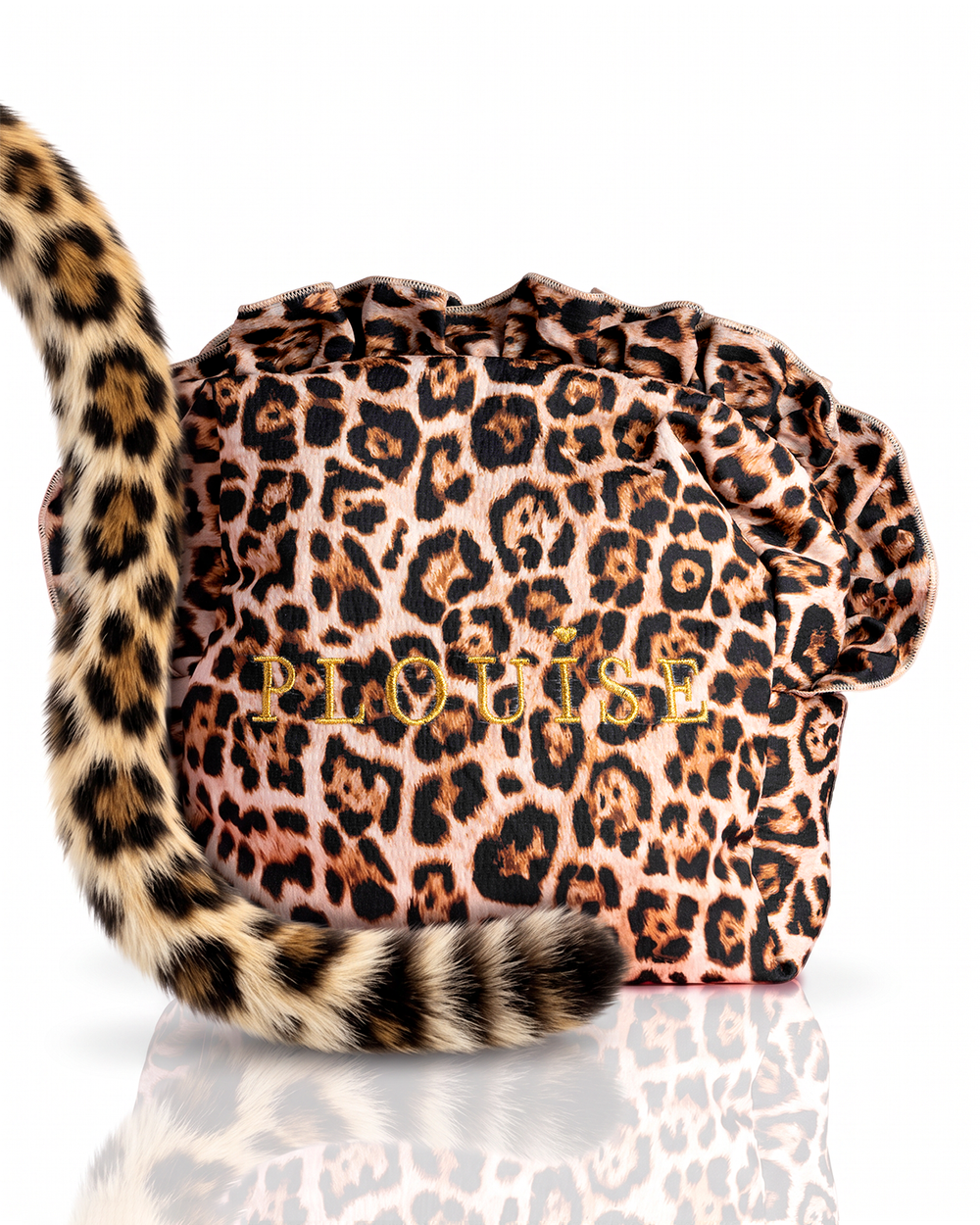 Ghepard Spotted Seduction Geantă mare de machiaj cu volante cu imprimeu leopard
