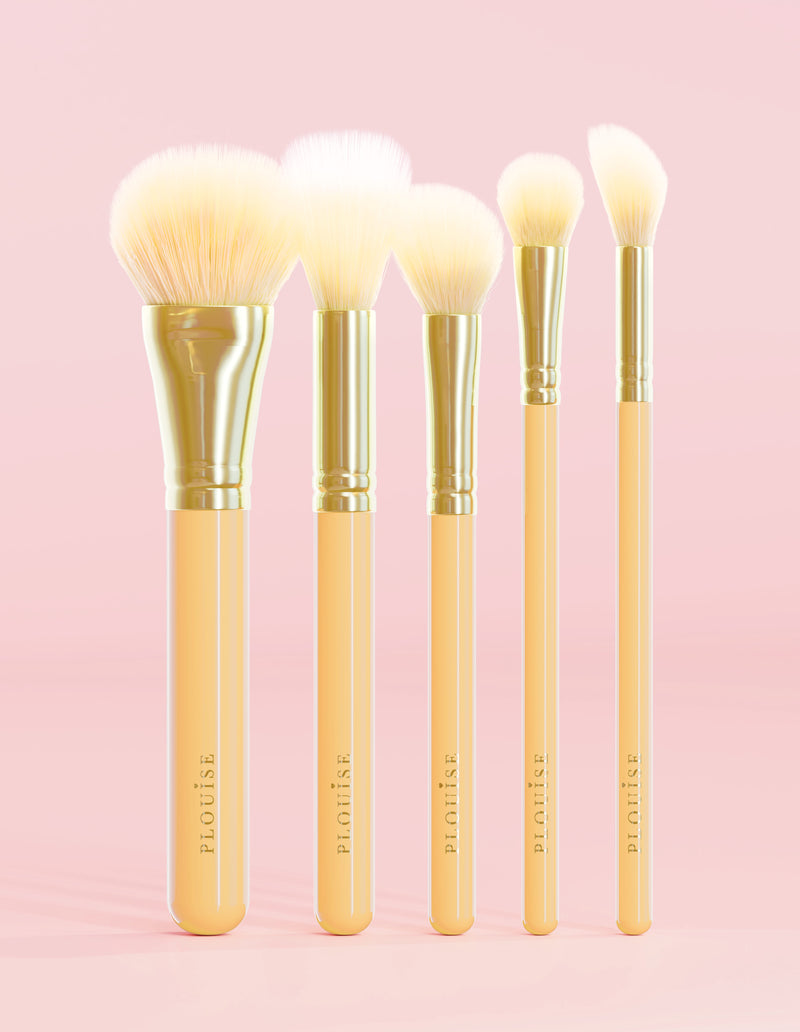 Set de perii galbene pentru față din 5 piese Contour Crunch