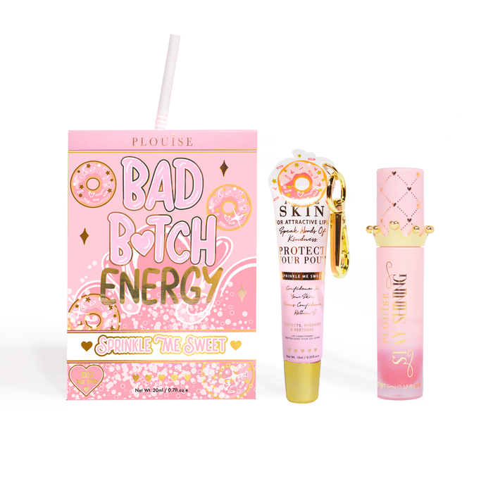 Balsam de buze Bad Bitch Energy și ulei de buze Duo - Căpșuni