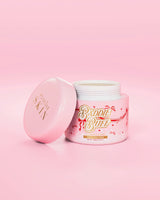 O cadă roz P.Louise de Baddie Buff Scalp and Body Sugar Scrub în Coconut Coast, fără capacul
