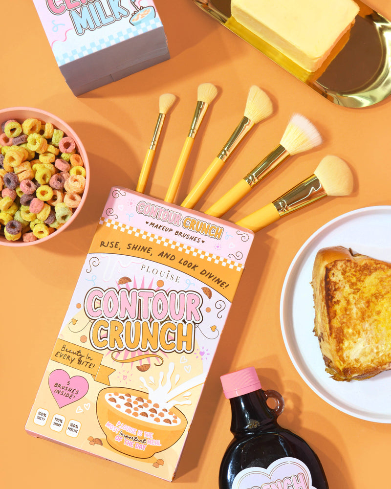 Set de perii galbene pentru față din 5 piese Contour Crunch