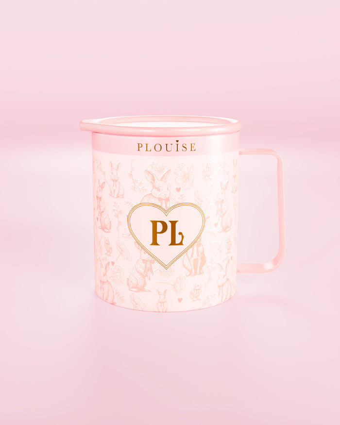 Cana cu pahar din oțel inoxidabil Pink P.Louise Hunny Bunny