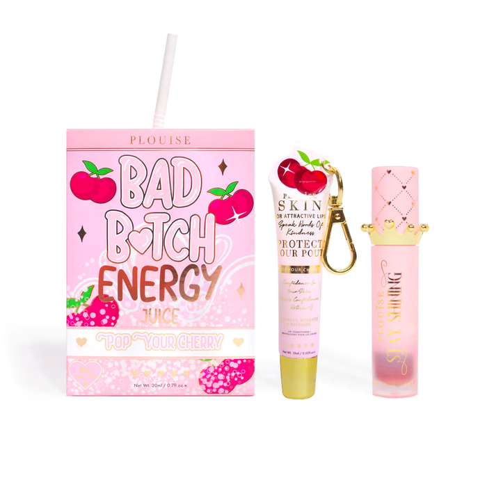 Balsam de buze Bad Bitch Energy și ulei de buze Duo - Zmeura albastră