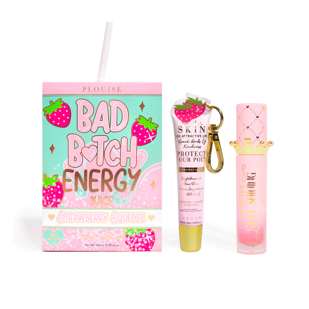 Balsam de buze Bad Bitch Energy și ulei de buze Duo - Căpșuni