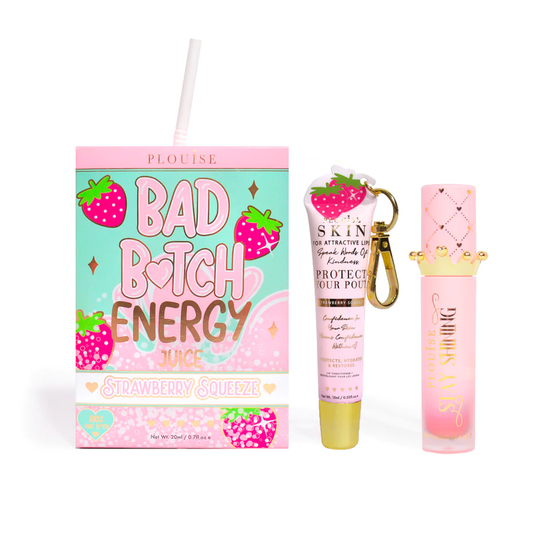 Balsam de buze Bad Bitch Energy și ulei de buze Duo - Căpșuni