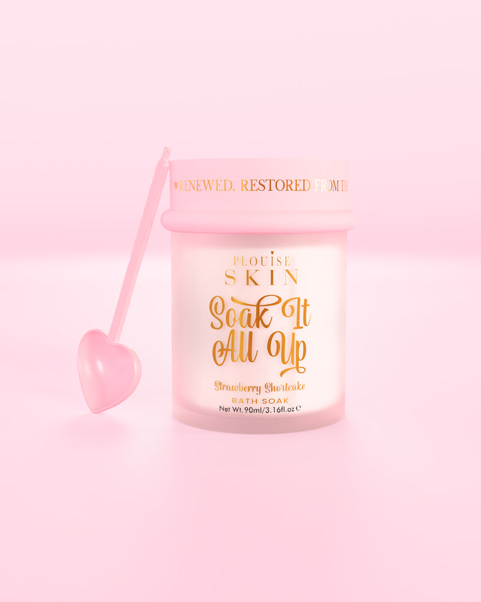 Borcan de baie cu spumă P.Louise Soak It All Up înmuiat în parfum de prăjitură cu căpșuni