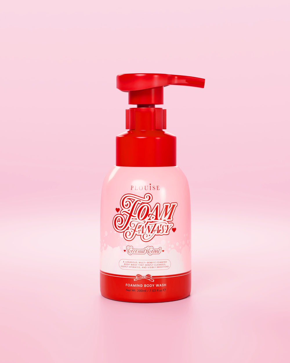 Sticla rosie si roz de gel de gel P.Louise Foam Fantasy pe un fundal roz